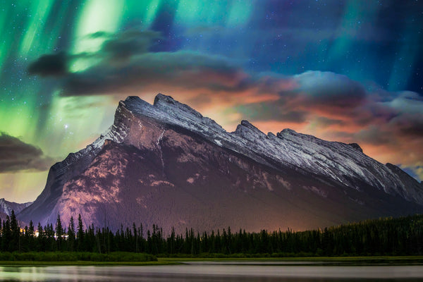 Aurora Over Mount Rundle