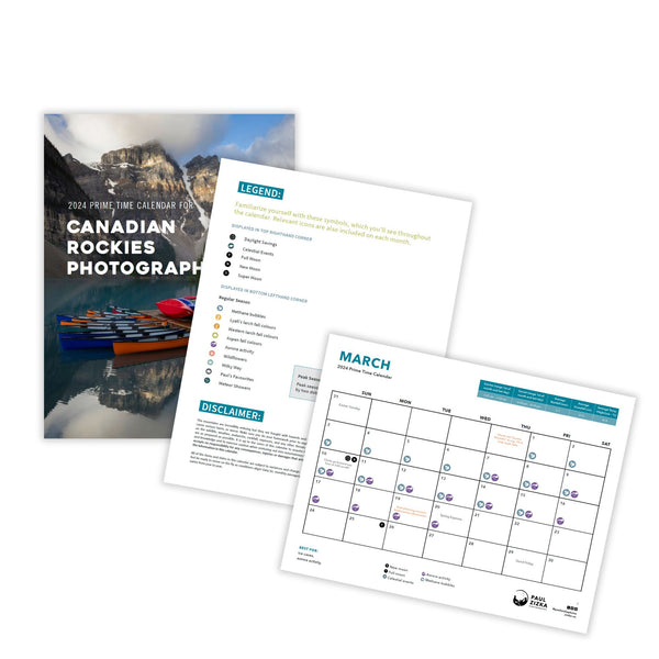 2024 Prime Time Calendar for Canadian Rockies Photography
